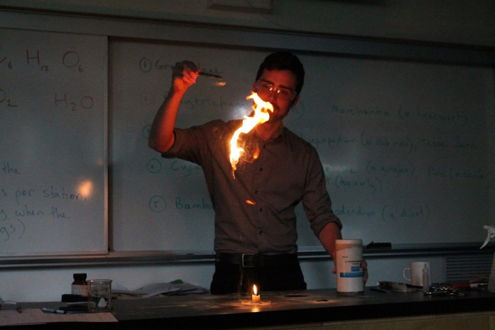 Alec Santos in the classroom