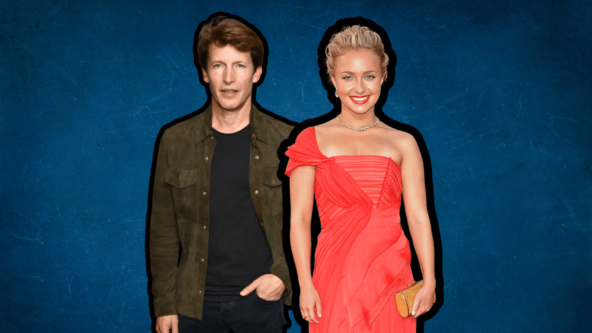 James Blunt is on the left and Hayden Panettiere is on the right.