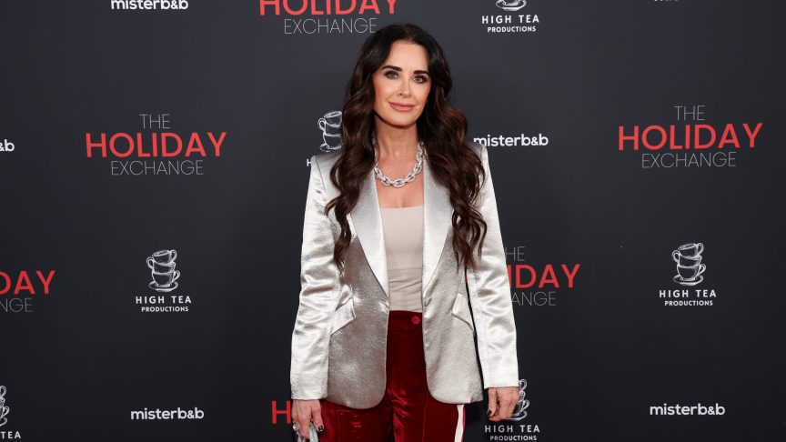 Kyle Richards in a white blazer