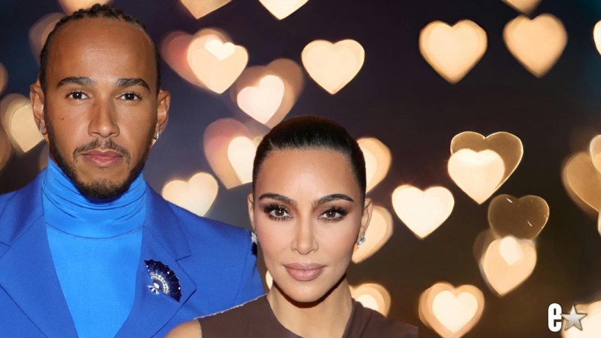 Lewis Hamilton and Kim Kardashian attend an event