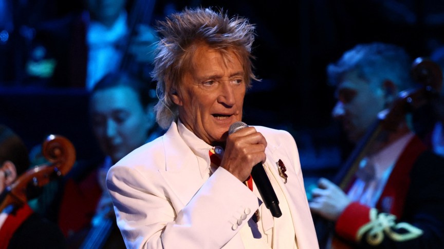 Rod Stewart onstage performing