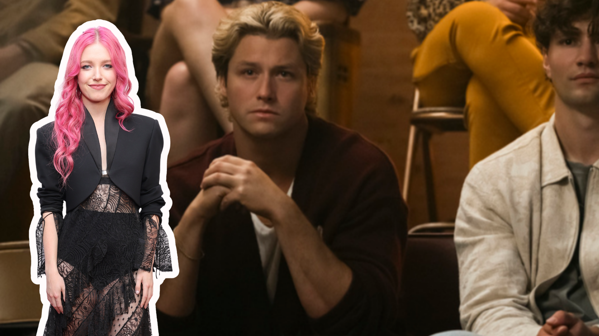 A cut out of Shay Rudolph is on top of a picture of Dean Di Laurentis in 'Off Campus'