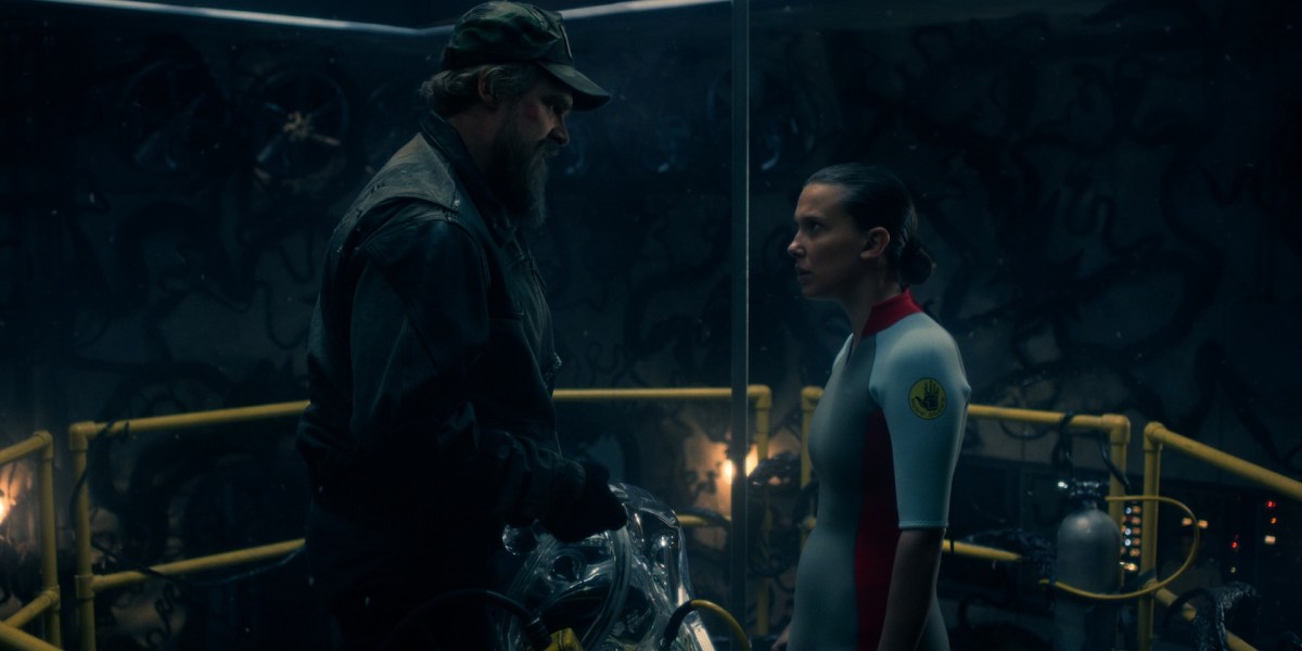 David Harbour and Millie Bobby Brown in "Stranger Things."