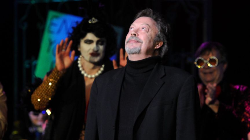 Actor Tim Curry (C) onstage during The Rocky Horror Picture Show 35th anniversary to benefit The Painted Turtle at The Wiltern on October 28, 2010 in Los Angeles, California