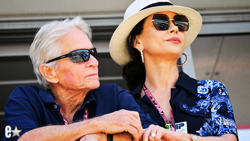 'Michael Douglas and Catherine Zeta-Jones Pose With Their Kids