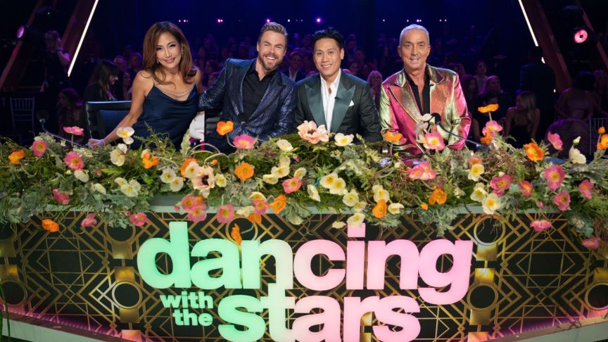 Carrie Ann Inaba, Derek Hough, John M. Chu, and Bruno Tonioli