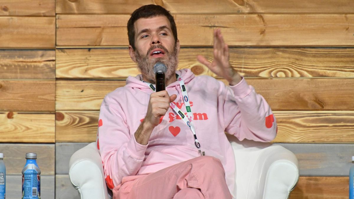 Blogger Perez Hilton speaks during Be Yourself: LGBTQ on the Inspire Stage presented by Johnson & Johnson during the second day of Wellness Your Way Festival at the Duke Energy Convention Center.