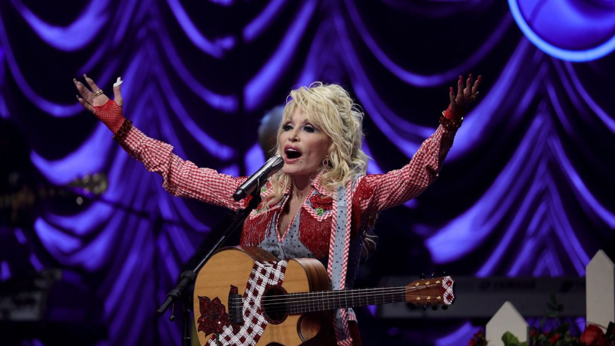 Dolly Parton performs on stage at ACL Live during Blockchain Creative Labs’ Dollyverse event at SXSW during the 2022 SXSW Conference and Festivals.