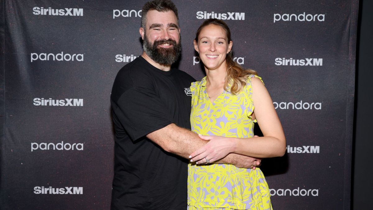 ason Kelce and Kylie Kelce attend Chris Stapleton's Performance Live From The Fillmore New Orleans for SiriusXM and Pandora.