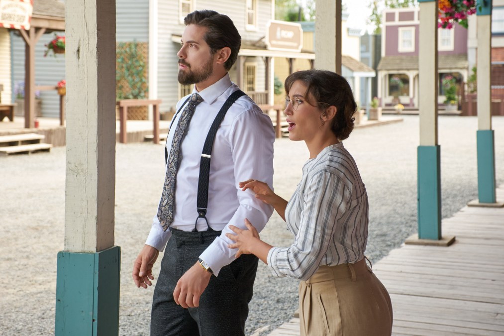 Chris McNally and Miranda MacDougal in When Calls The Heart season 13