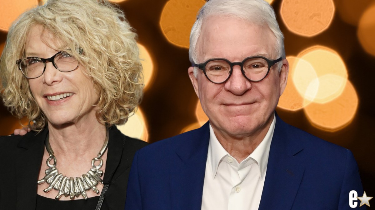 Catlin Adams and Steve Martin smiling
