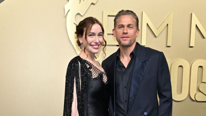 Charlie Hunnam and Morgana McNelis arrive for the 78th Primetime Emmy Awards at the Peacock Theatre at LA Live in Los Angeles on September 14, 2026
