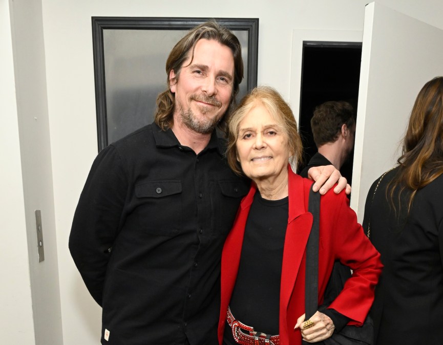 Christian Bale and Gloria Steinem