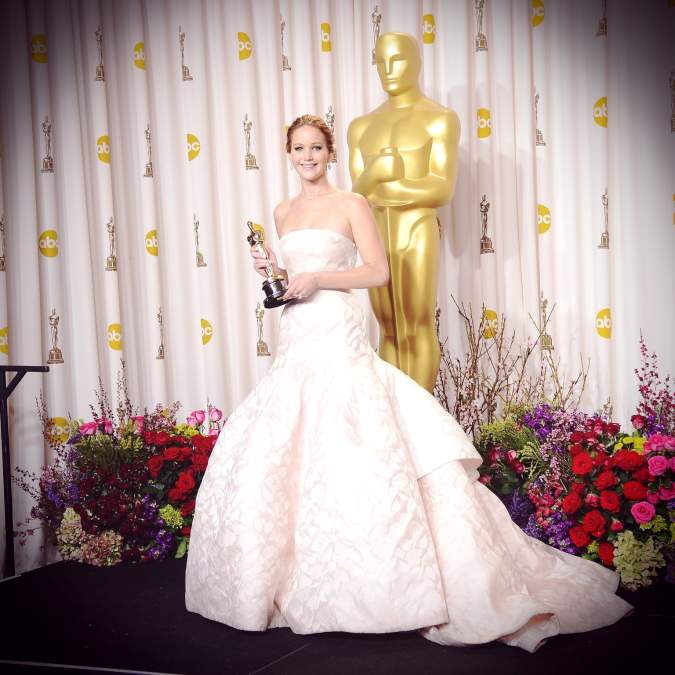 Jennifer Lawrence at the 85th Academy Awards.