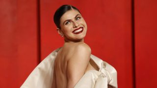 Alexandra Daddario Looks Scorching Hot in Plunging Neckline Dress on Luxury Venice Vacation
