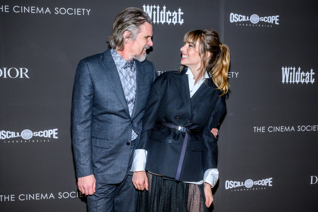 Ethan Hawke and daughter Maya Hawke attend a screening of "Wildcat"