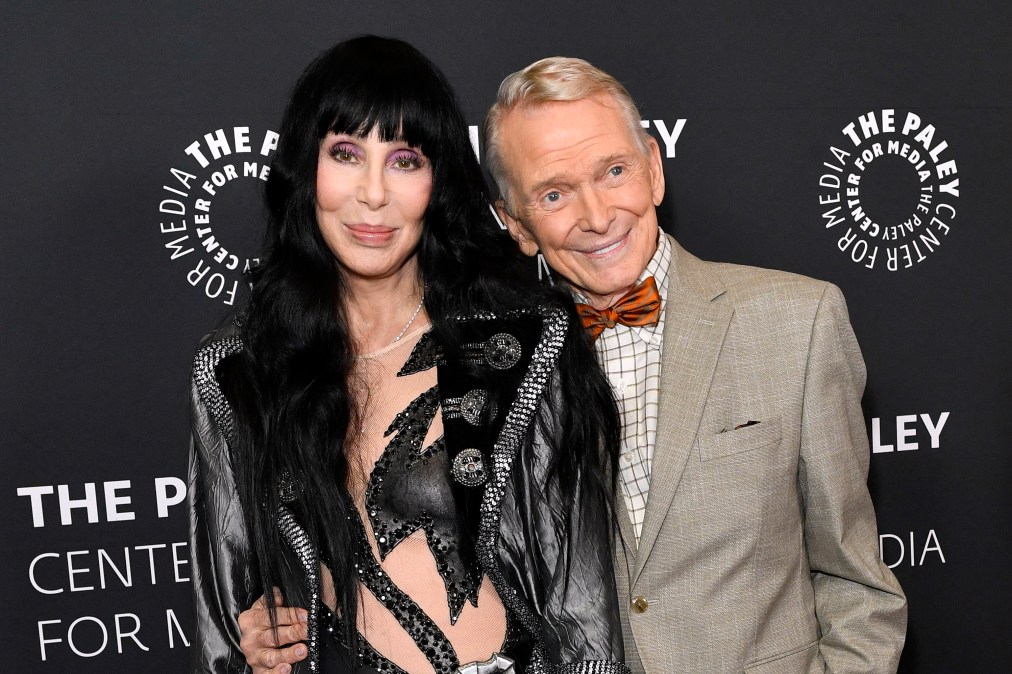 Cher and Bob Mackie attend the premiere of "Bob Mackie: Naked Illusion" in 2024