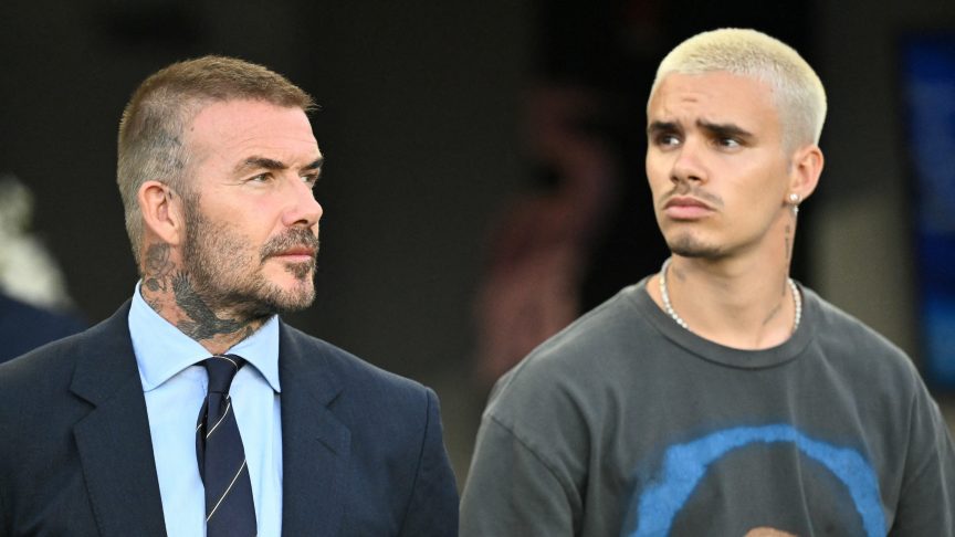 David Beckham and Romeo Beckham.