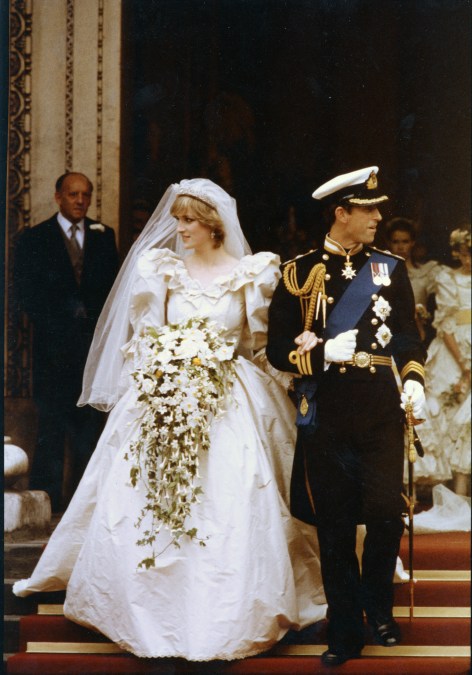 Princess Diana and Prince Charles on their wedding day