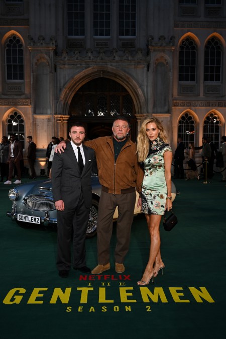 Rocco Ritchie, Guy Ritchie and Jacqui Ainsley attend the Netflix World Premiere of "The Gentleman" Season 2