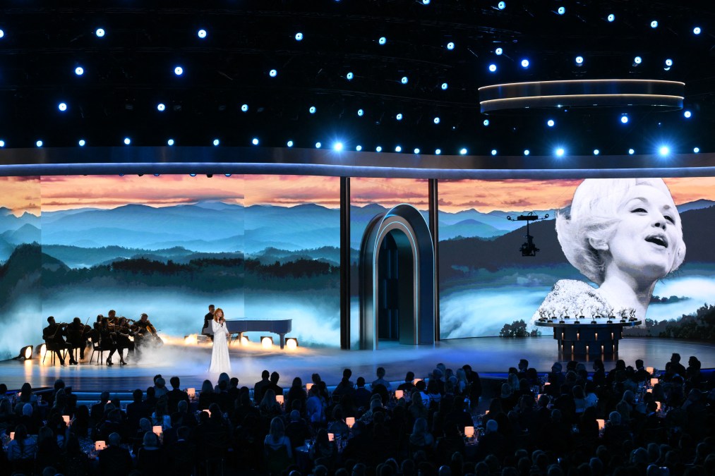US singer Reba McEntire sings a tribute to Dolly Parton during the 78th Primetime Emmy Awards