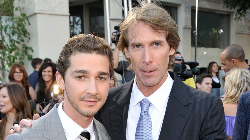 Shia Labeouf and Michael Bay in 2009.