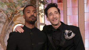 Michael B. Jordan and Adrien Brody pose for photos