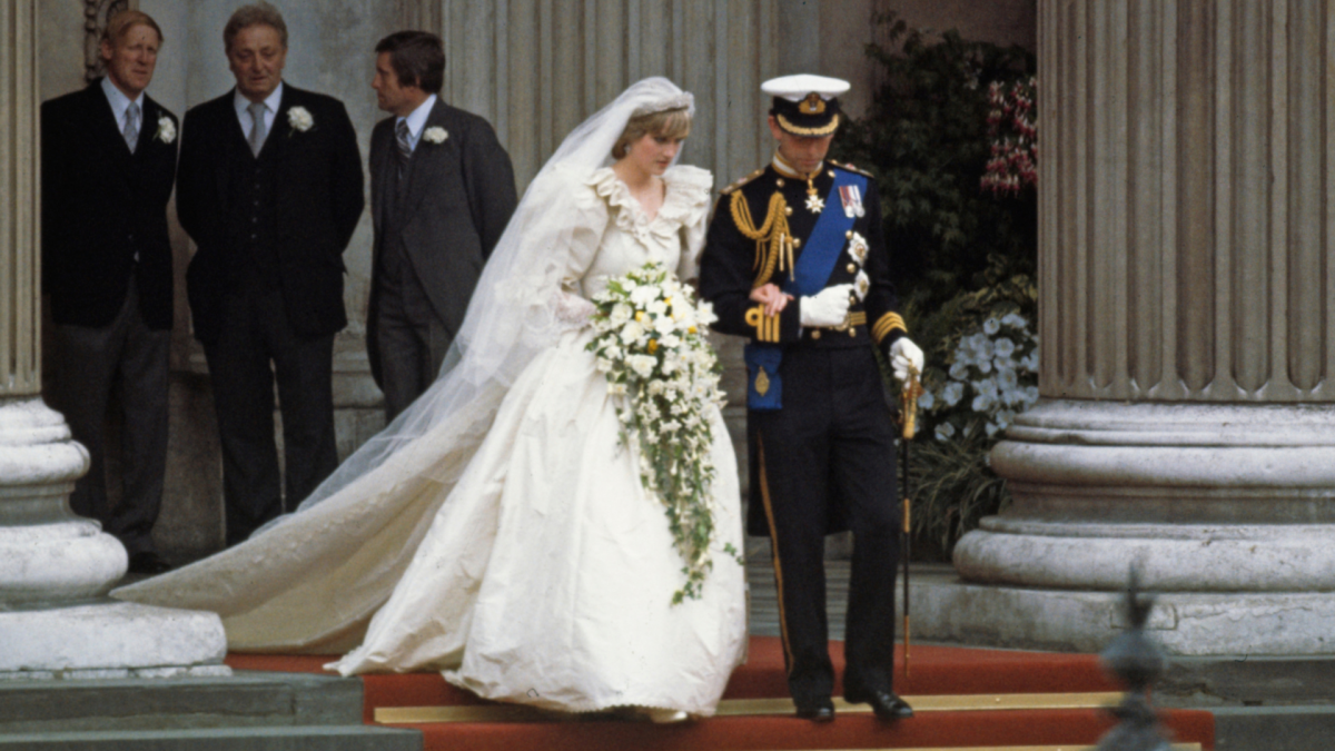Princess Diana and Prince Charles on their wedding day