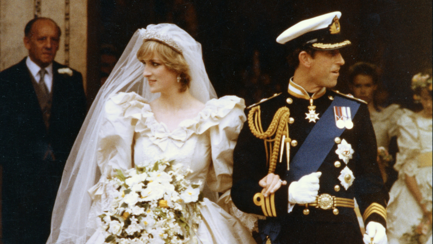 Princess Diana and Prince Charles during the wedding