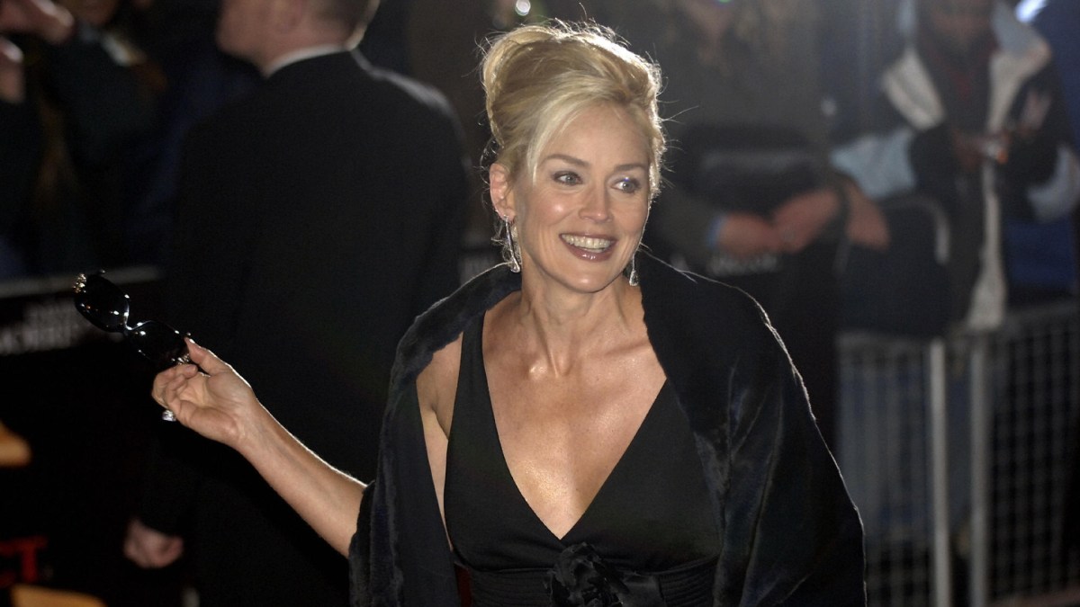 Sharon Stone poses on the red carpet of Basic Instinct 2