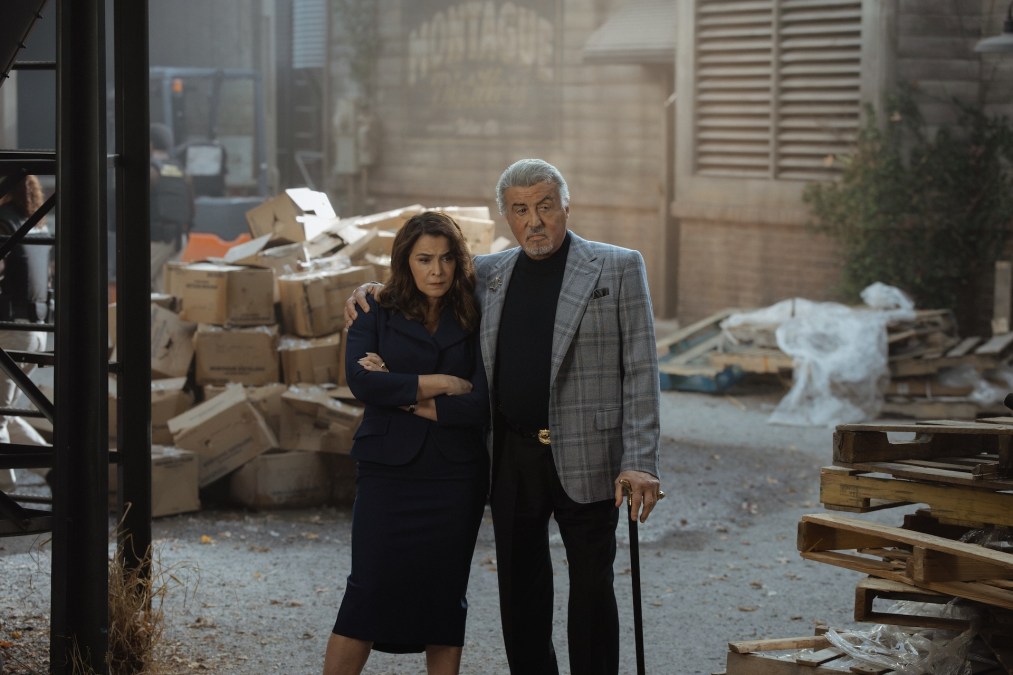 Annabella Sciorra and Sylvester Stallone in Tulsa King