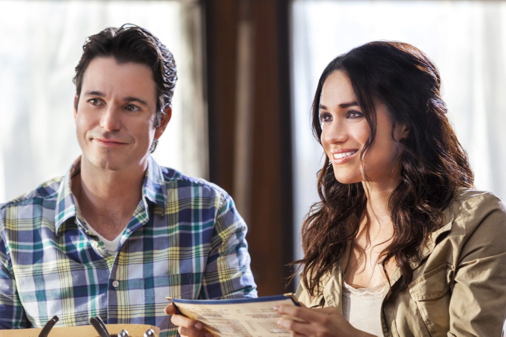 Christopher Jacot and Meghan Markle in "When Sparks Fly" from Hallmark