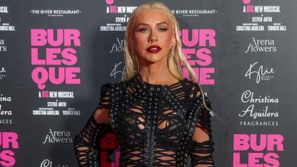 Christina Aguilera Rocks a Sheer Minidress & Thigh-High Christian Louboutin Boots – Photos