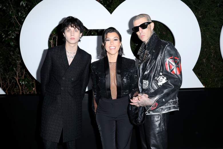 Landon Barker, Kourtney Kardashian, and Travis Barker.