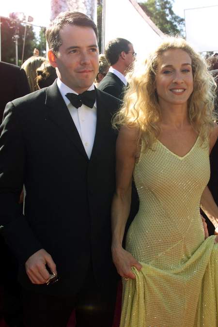 Actor Matthew Broderick and Sarah Jessica Parker attend the 51st Emmy Awards in 1999