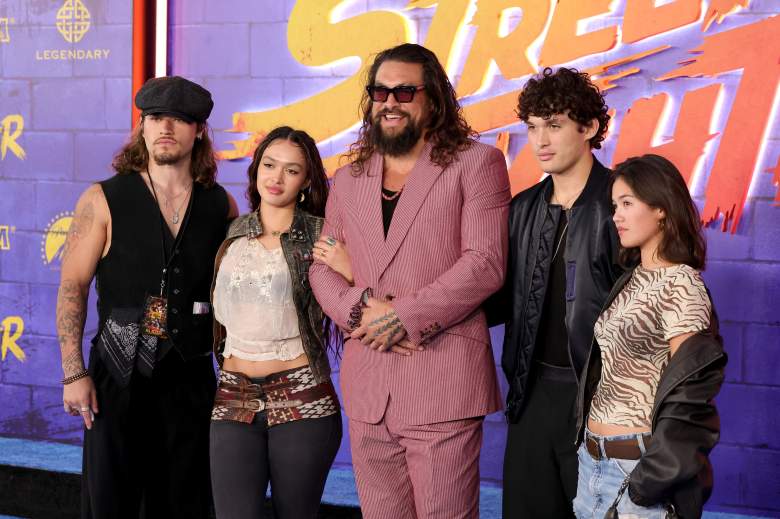 Lola Iolani Momoa, Jason Momoa and Nakoa-Wolf Momoa attend the Los Angeles Premiere of Paramount Pictures "Street Fighter"