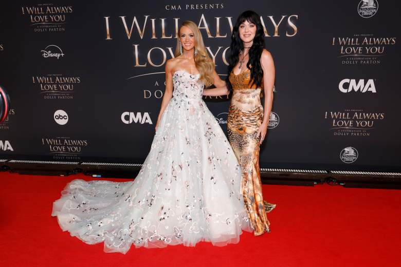 Carrie Underwood and Katy Perry attend 'CMA Presents I Will Always Love You: A Celebration Of Dolly Parton' at The Fisher Center for the Performing Arts on October 21, 2026 in Nashville, Tennessee.