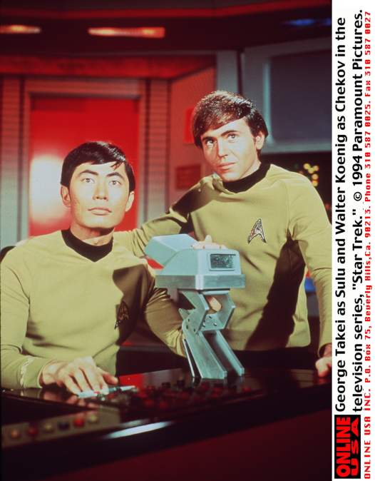 George Takei As Sulu (L) And Walter Koenig As Chekov (R) In The Television Series Star Trek