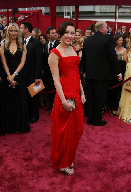 Miley Cyrus at the 80th Academy Awards.