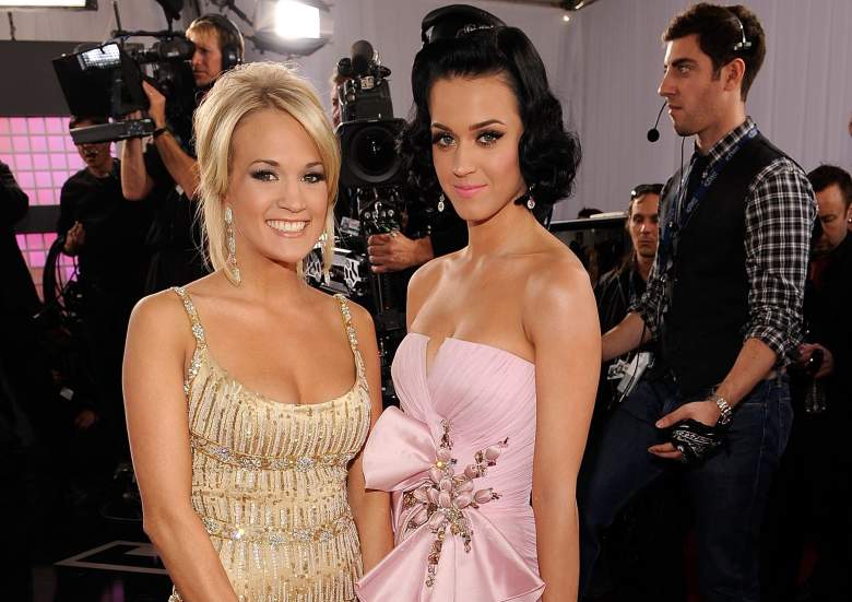 Singers Carrie Underwood (L) and Katy Perry arrive at the 51st Annual Grammy Awards held at the Staples Center on February 8, 2009 in Los Angeles.