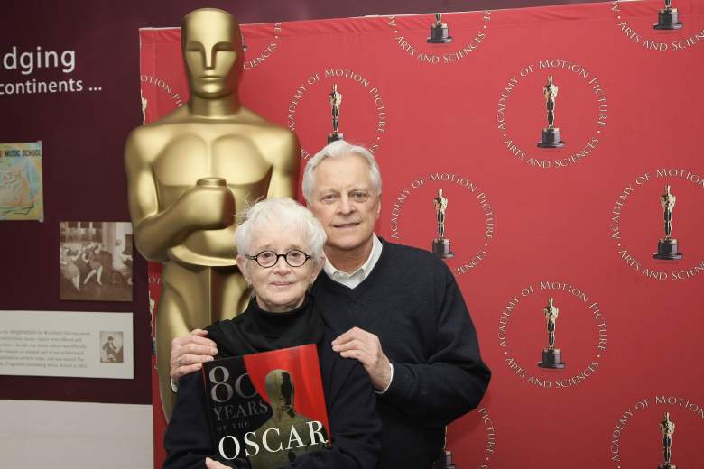 Official biographer of the Academy Awards Robert Osborne and actress Barbara Barrie pose for a photograph at the 81st Annual Academy Award nominated short film screening at the Academy Theatre at Lighthouse International on February 14, 2009 in New York City. 