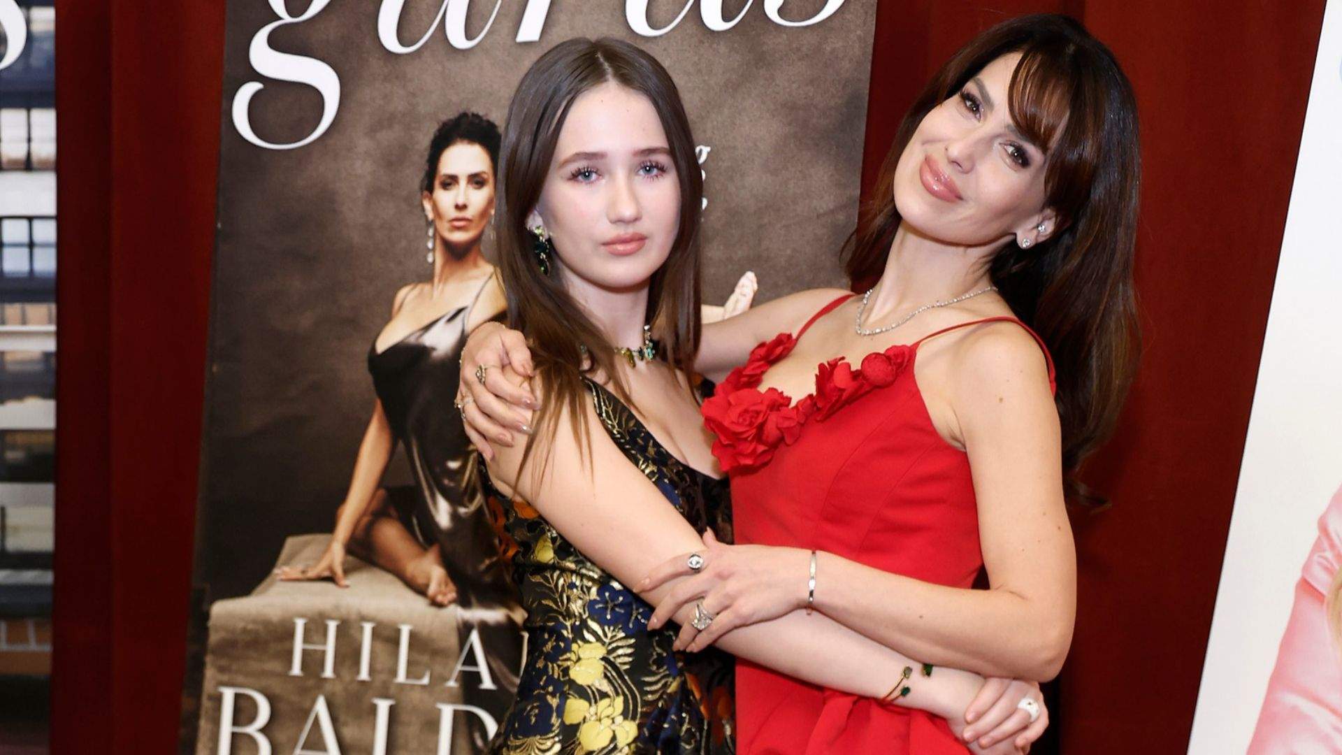 Hilaria Baldwin, 42, Twins with Daughter Carmen, 13, for Red Carpet in Strapless Dresses