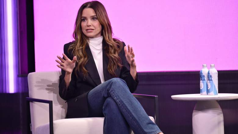 Sophia Bush speaks on stage.