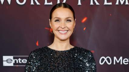 ‘Grey’s Anatomy’ Star Camilla Luddington Rocks Cream & Black Halter Dress