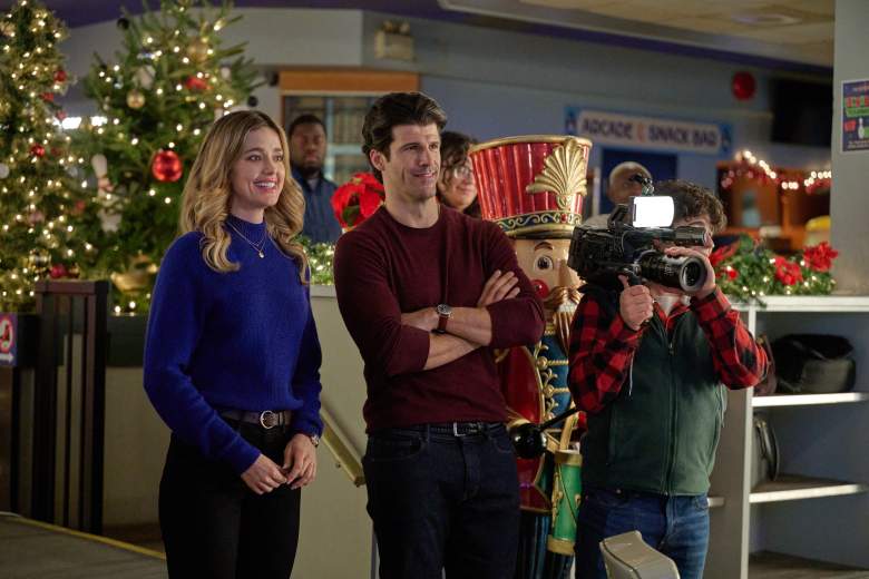 Ashley Newbrough and Franco Lo Presti in "Winter Wonderlanes" on Hallmark Channel 