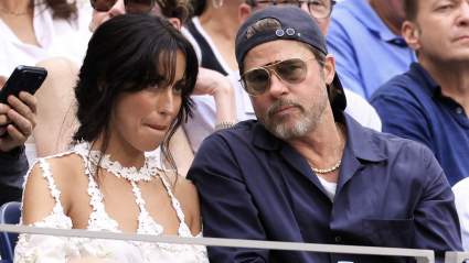 Brad Pitt Turns Heads in Magenta & Teal During Paris Date Night With Ines de Ramon