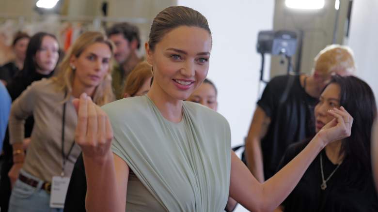 Miranda Kerr poses backstage prior to the Stella McCartney Womenswear Spring/Summer 2027 show