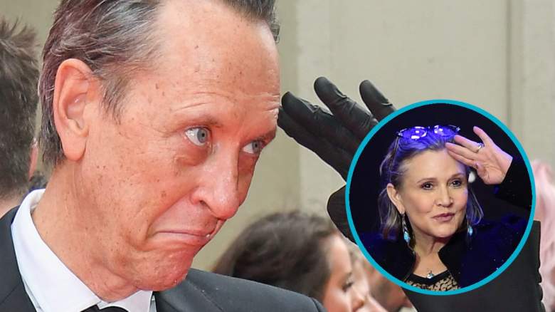 Richard E. Grant and Carrie Fisher.